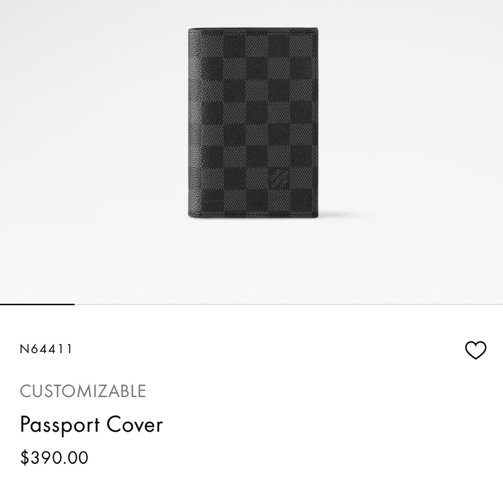 Louis Vuitton Black Checkered Passport Cover